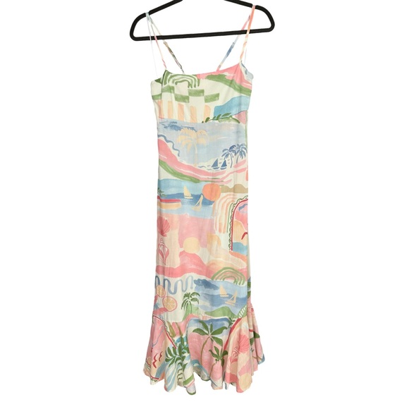 Paper Heart Anthropologie Coastal Tequila Sunrise Maxi Sun Dress EUC - Picture 2 of 8